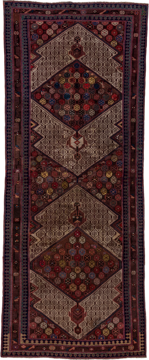 Vintage Cam Hamadan Runner Rug (4' x 10')